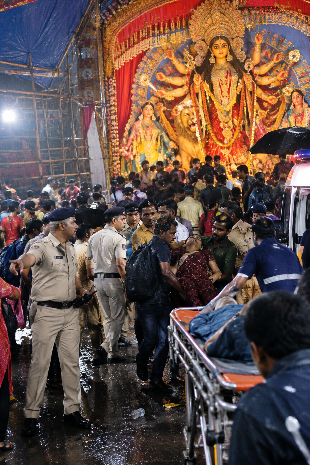 कोलकाता दुर्गा पूजा पंडाल में भगदड़, 19 लोगों की मौत; 25 घायल